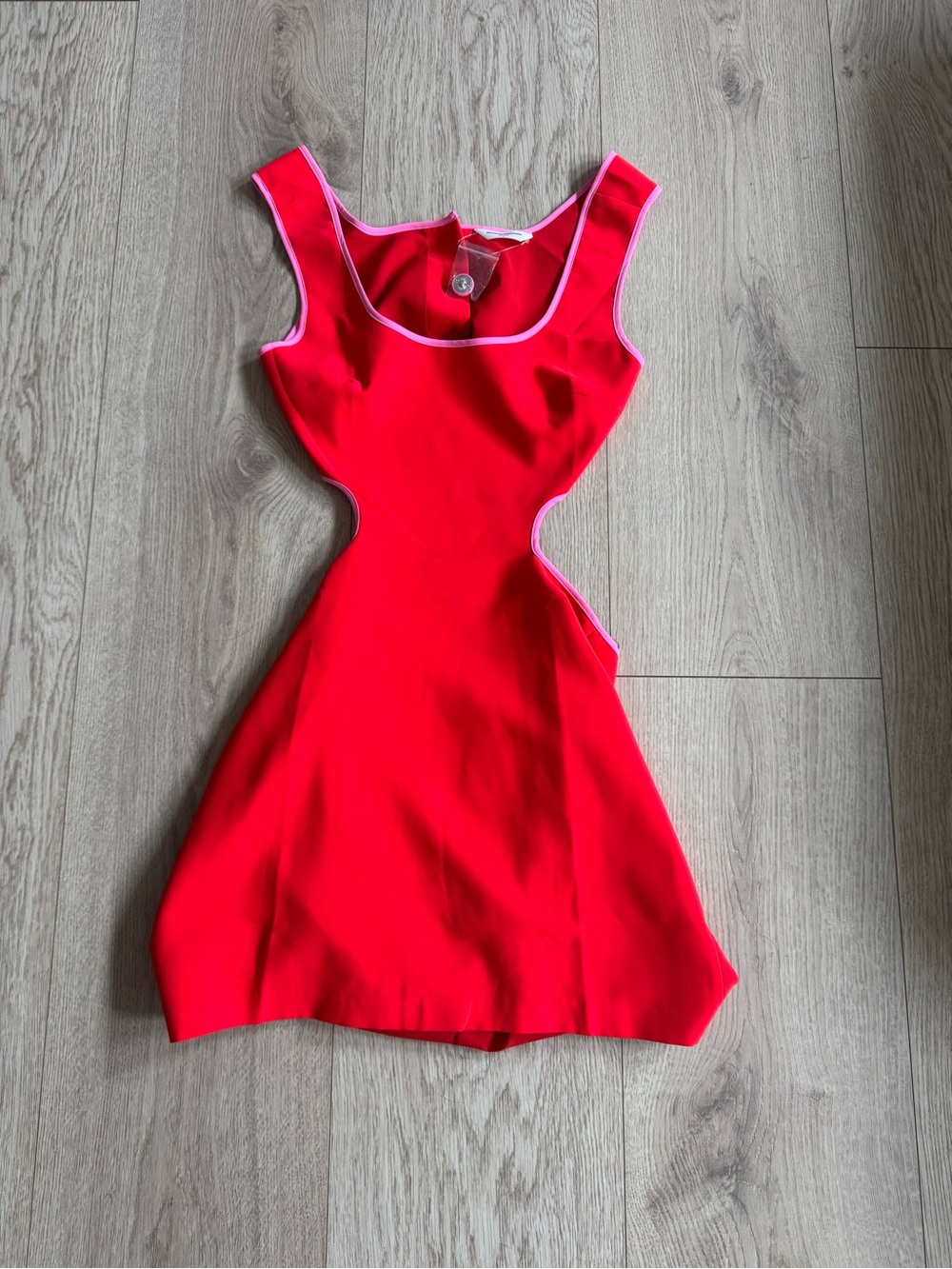 Amanda Uprichard Red Mini Dress with Contrast Trim - Picture 3 of 4